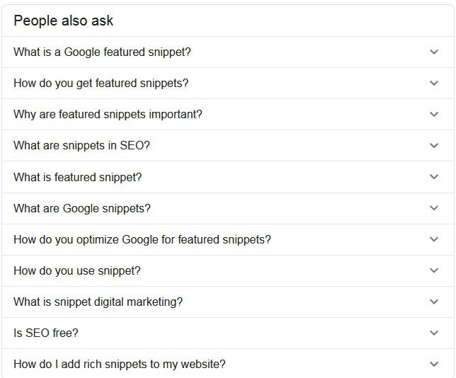 google people also ask box