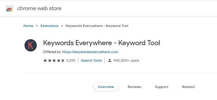 keywords everywhere browser extension