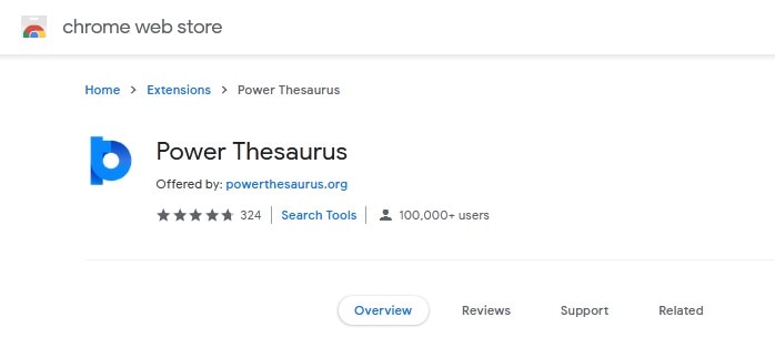 power thesaurus browser extension