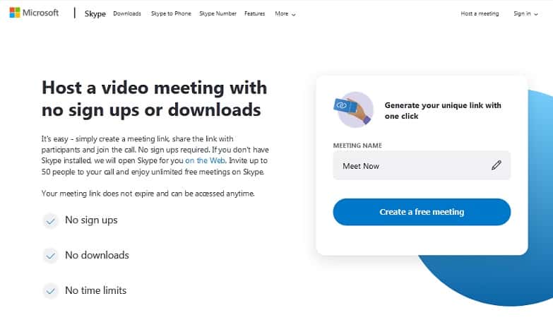skype video meetings webinar platform tool