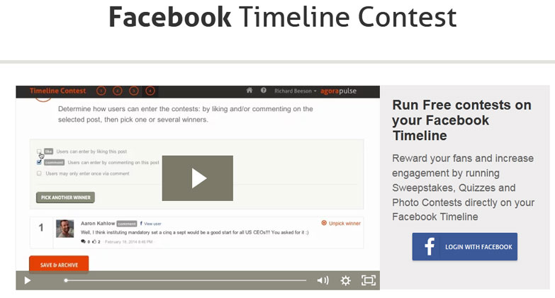 timeline contest agorapulse facebook marketing tool