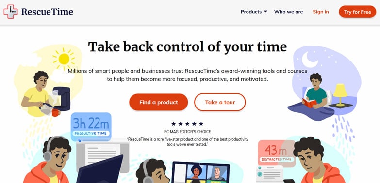 rescuetime time tracking tool