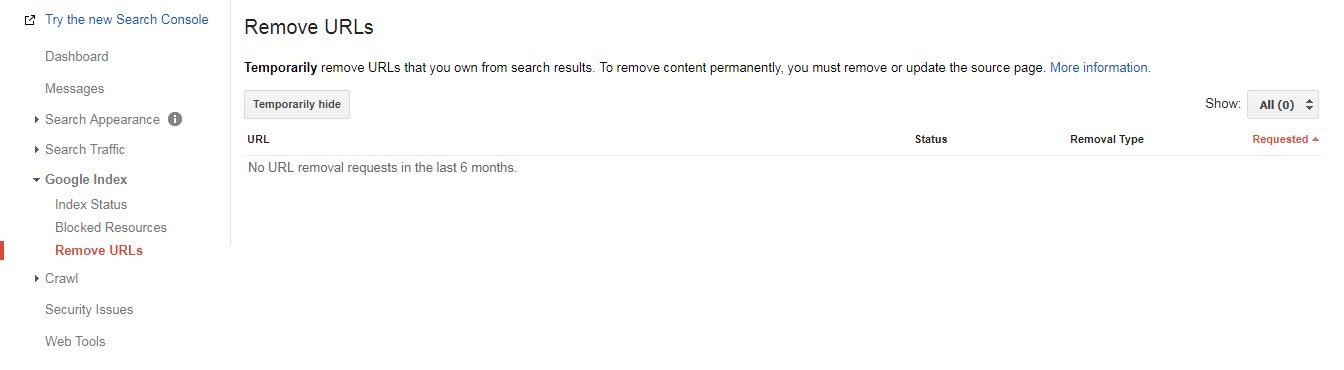 google search console remove urls