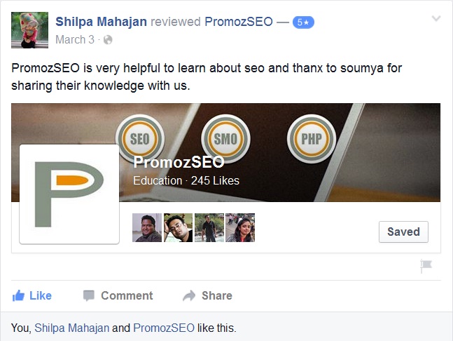 PromozSEO is very helpful to learn about seo and thanx to soumya for sharing their knowledge with us.